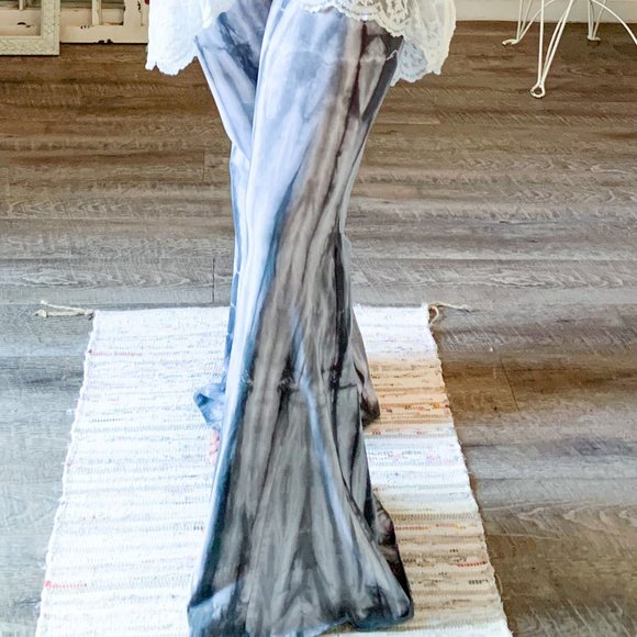 Grey Tie Dye Flare Pants - Picture 4 of 5